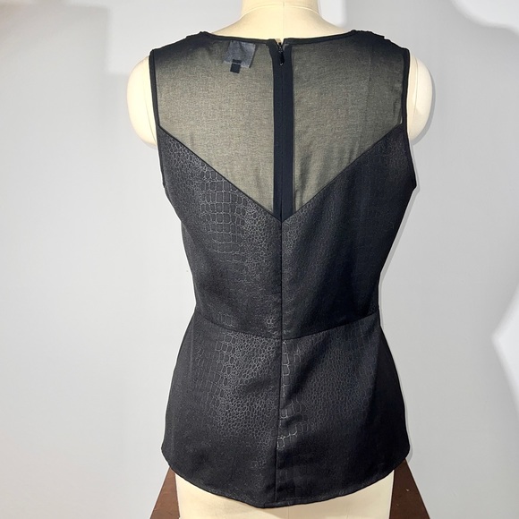 Cabi Bustier Peplum Top, Black Snake-skin texture, size 4 - Picture 3 of 7